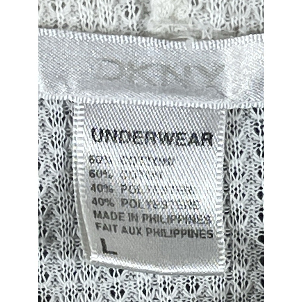 DKNY Womens L White Waffle‎ Knit Hooded Sleep Shirt Lounge Dress - Picture 7 of 11